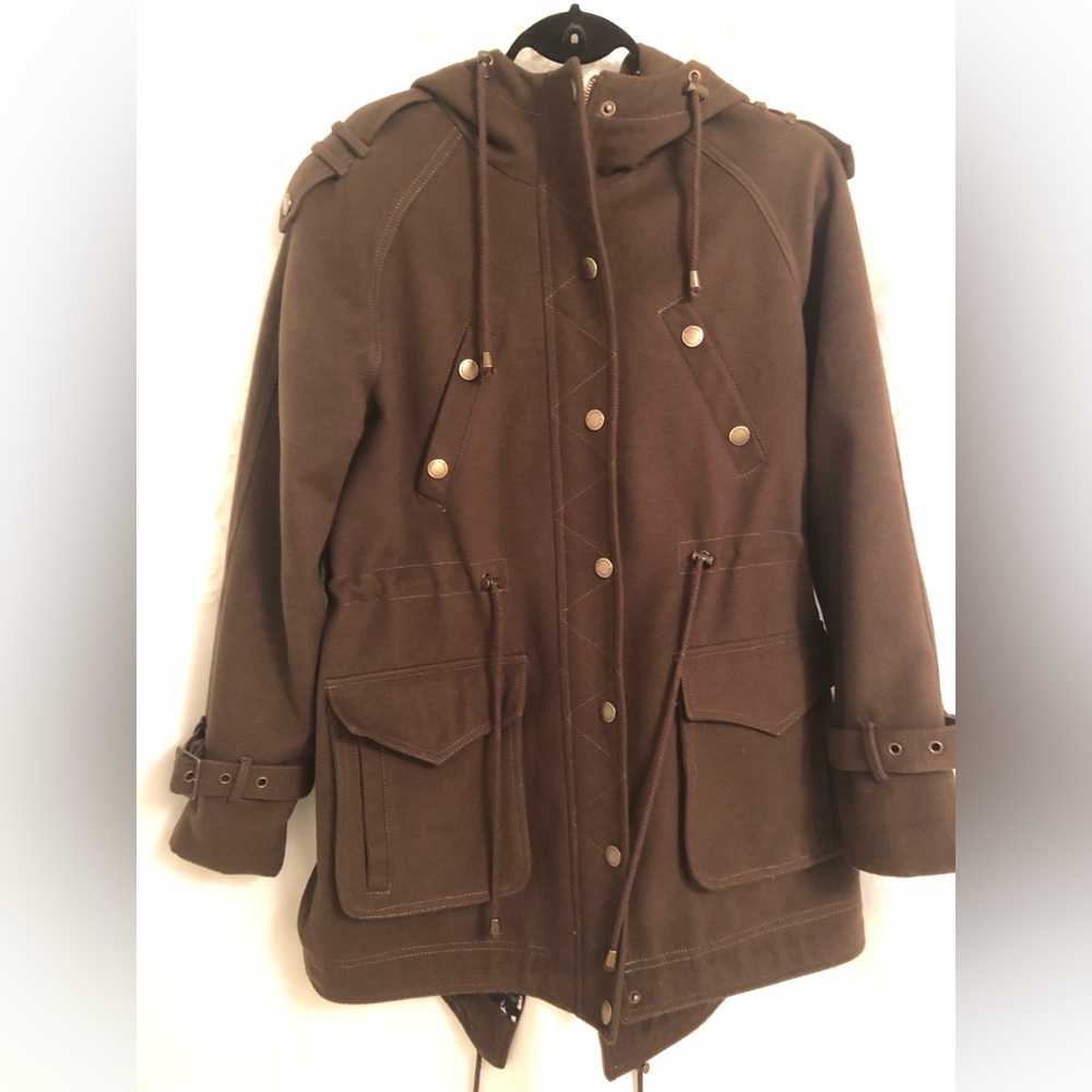 BCBG Generation Olive Coat, size Medium